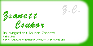 zsanett csupor business card